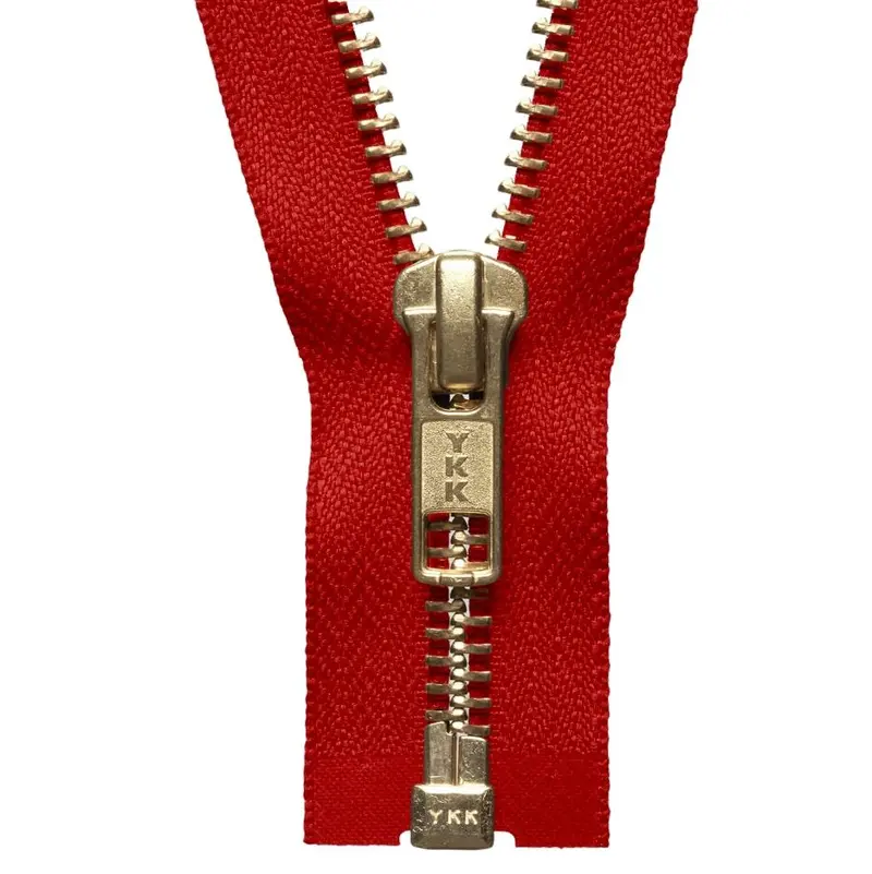 Ykk Open End Zip Gold Teeth | Red 1