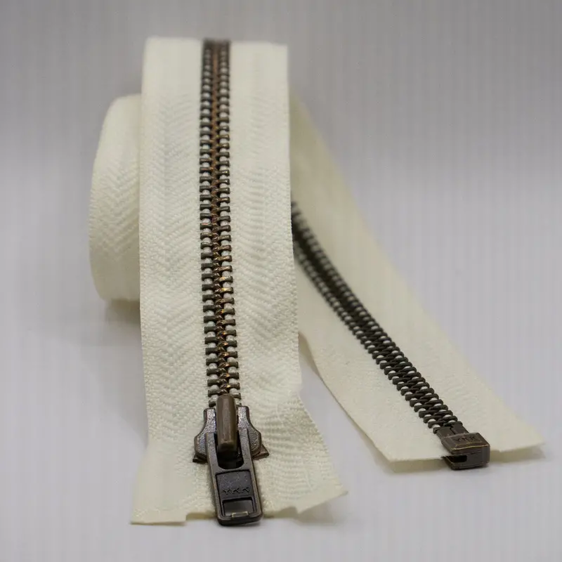 Ykk Open End Zip - Heavy Duty, Antique Brass |  502 Cream 1