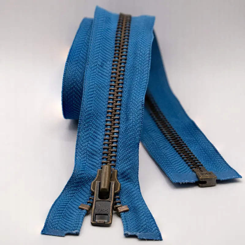 Ykk Open End Zip - Heavy Duty, Antique Brass |  557 Blue 1