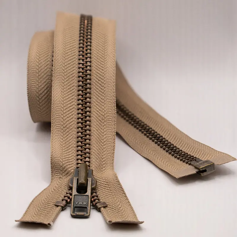 Ykk Open End Zip - Heavy Duty, Antique Brass |  573 Biscuit 1