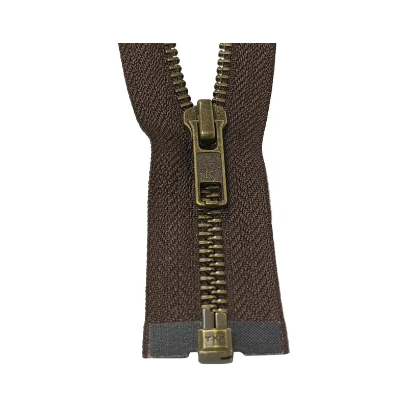 Ykk Open End Zip - Medium, Antique Brass Colour 570 Brown 1