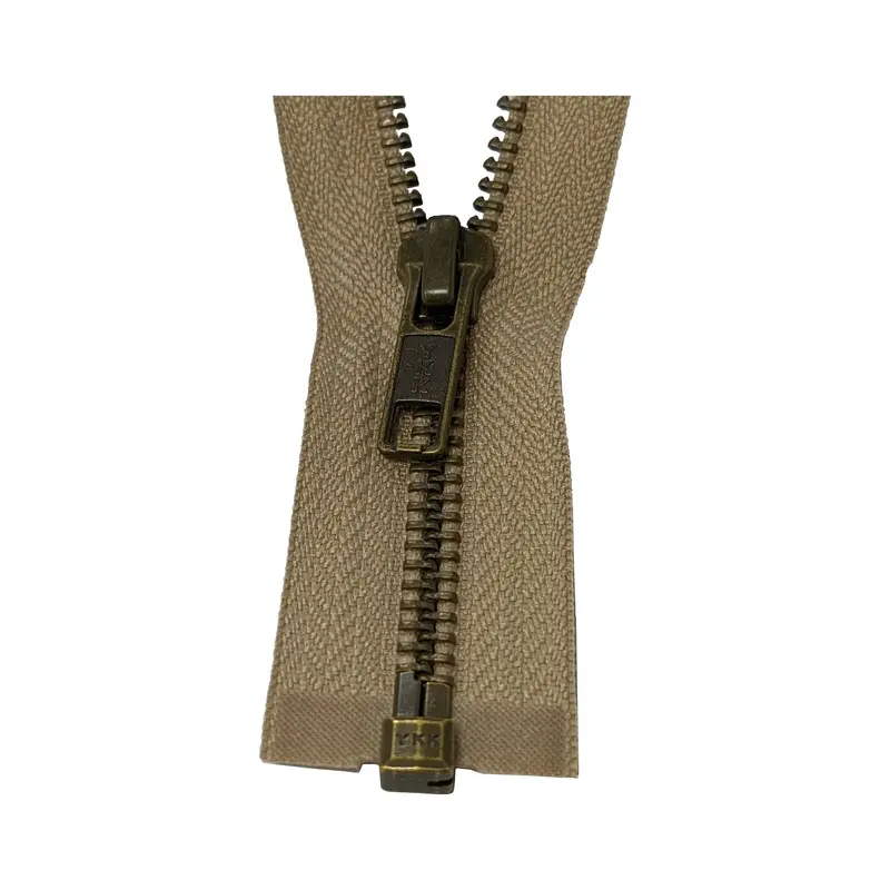 Ykk Open End Zip - Medium, Antique Brass Colour 573 Biscuit 1