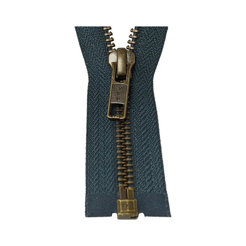Ykk Open End Zip - Medium, Antique Brass Colour 579 Dark Grey 1