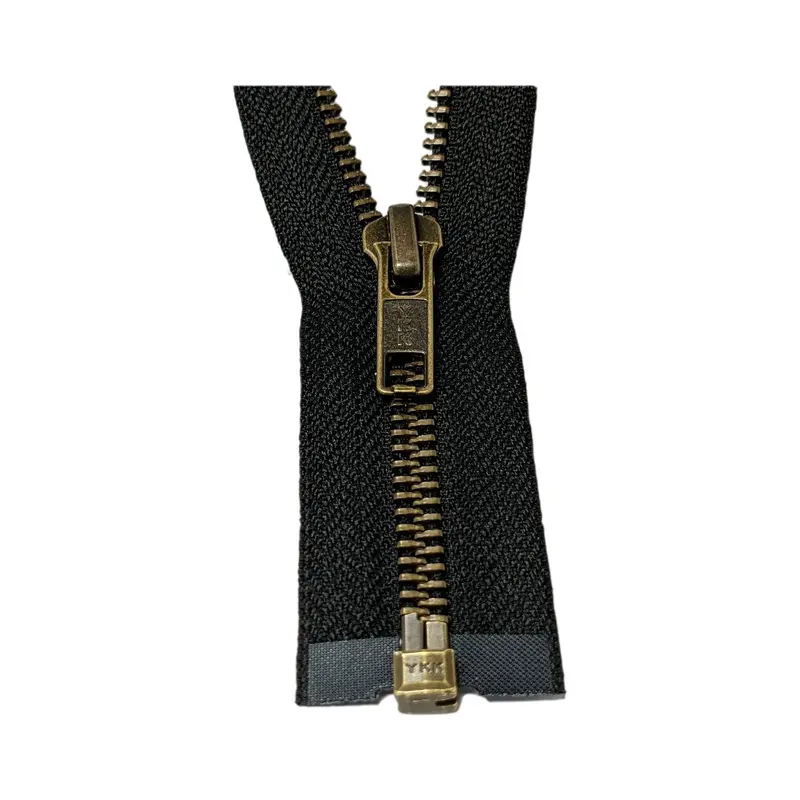 Ykk Open End Zip - Medium, Antique Brass Colour 580 Black 1