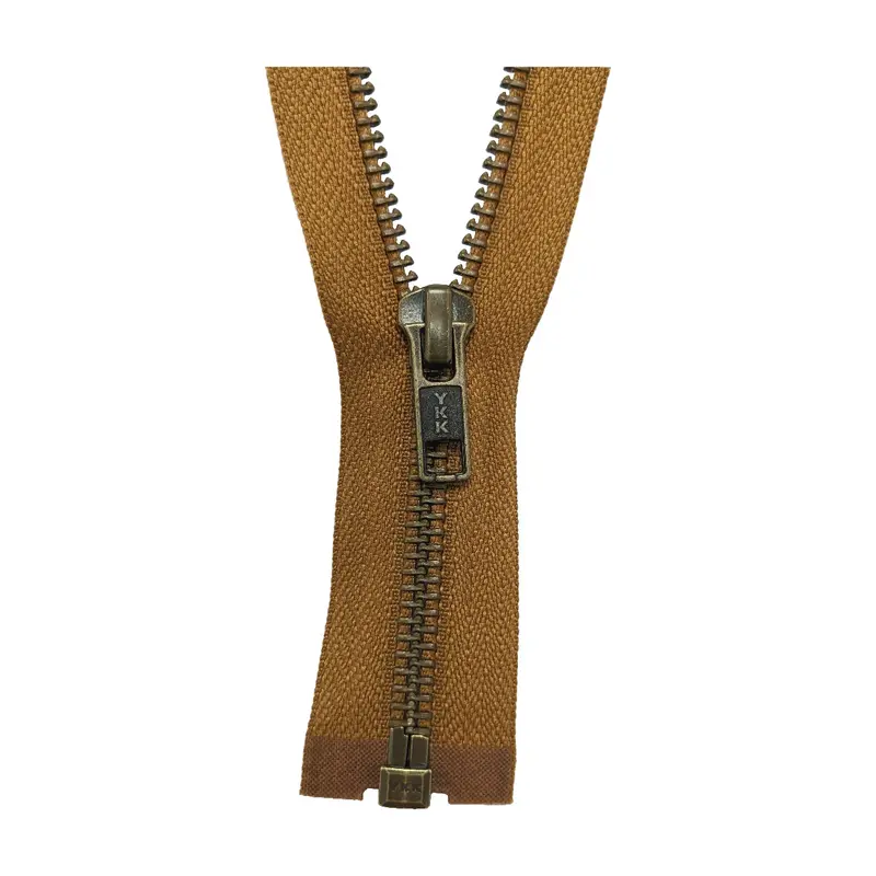 Ykk Open End Zip - Medium, Antique Brass Tan Colour 857 1