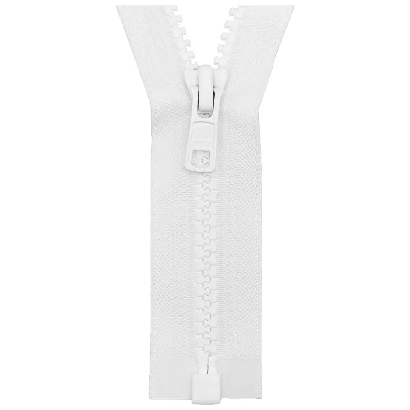 Ykk Open End Zip - Medium Plastic | Colour 501 White 1