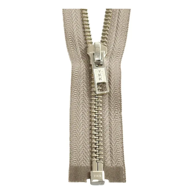 Ykk Open End Zip Silver Teeth | Beige 1