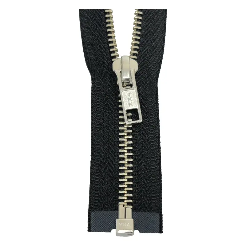 Ykk Open End Zip Silver Teeth | Black 1