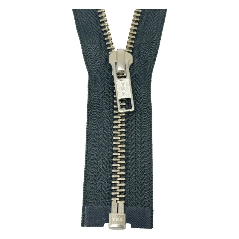 Ykk Open End Zip Silver Teeth | Dark Grey 1