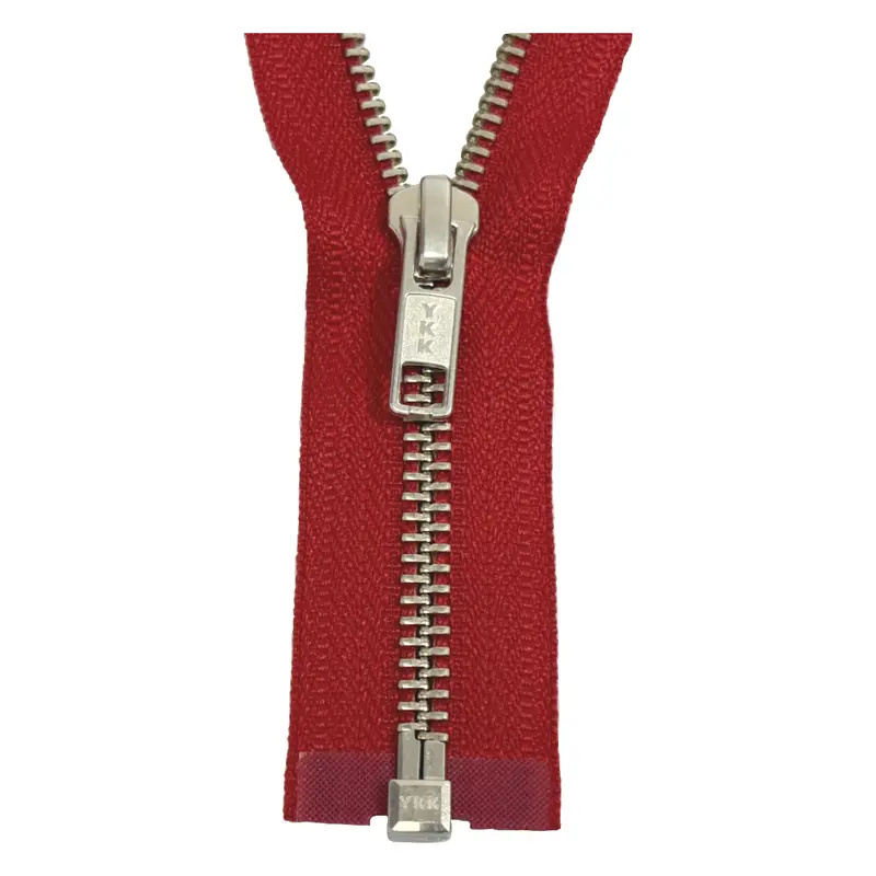 Ykk Open End Zip Silver Teeth | Red 1