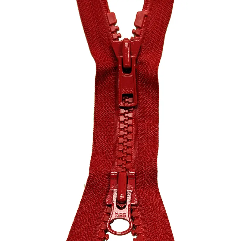 Ykk Red Two Way Open End Zip, Heavy Plastic 1