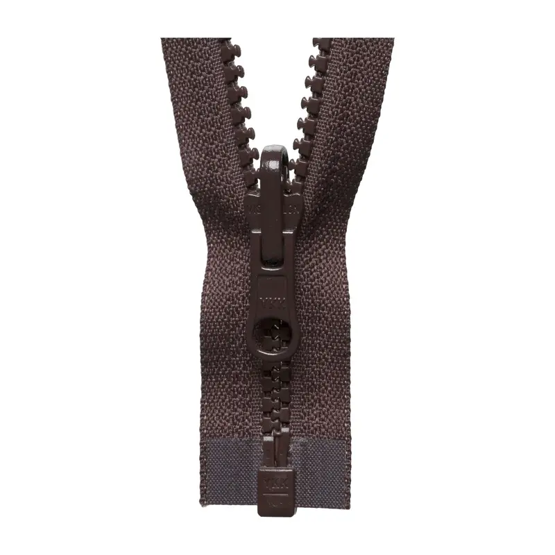 Ykk Reversible Open End Zip Brown 1