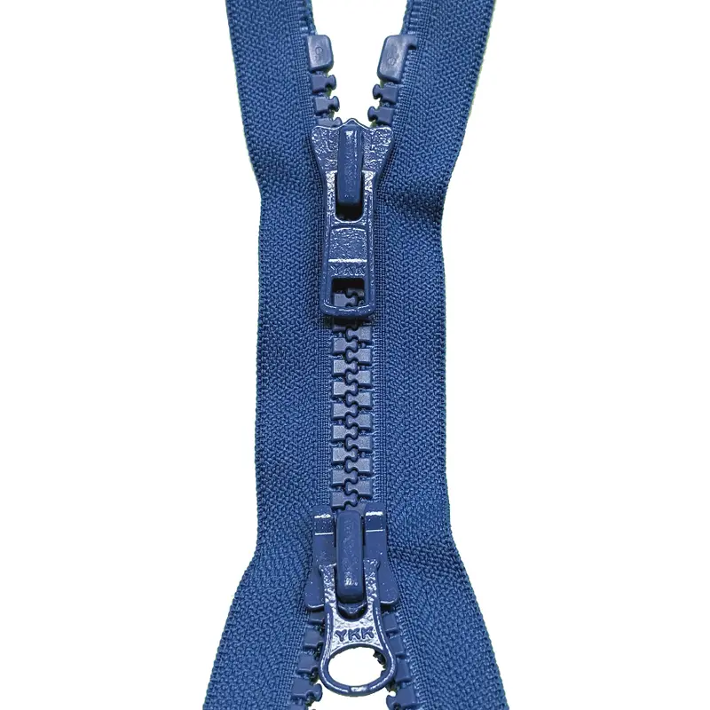 Ykk Saxe Blue Two Way Open End Zip, Heavy Plastic 1