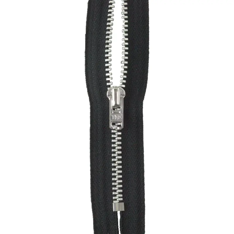 Ykk Silver Tooth Metal Dress Zips - Black 2