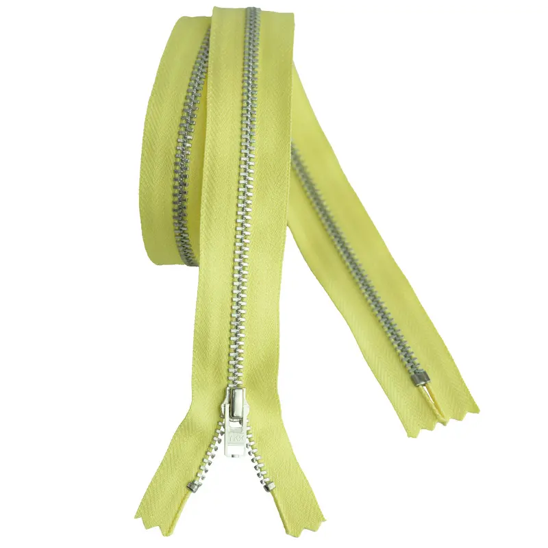 Ykk Silver Tooth Metal Dress Zips - Lemon Yellow 1