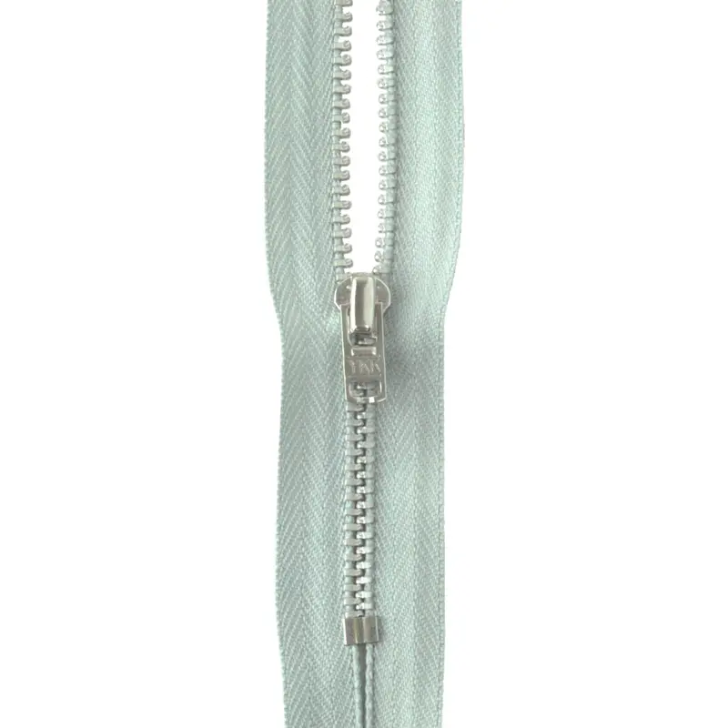 Ykk Silver Tooth Metal Dress Zips - Light Grey 2
