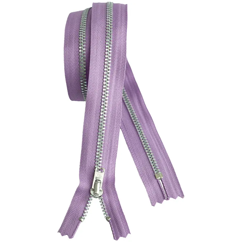 Ykk Silver Tooth Metal Dress Zips - Lilac 1