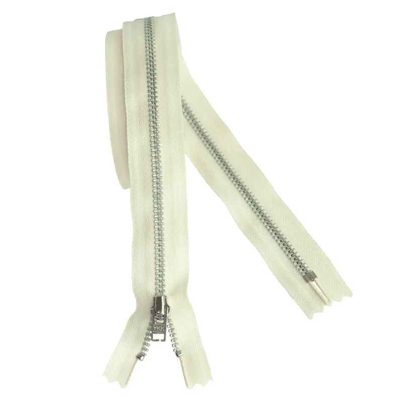 Ykk Silver Tooth Metal Dress Zips - Natural 1