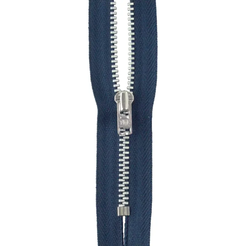 Ykk Silver Tooth Metal Dress Zips - Navy 2