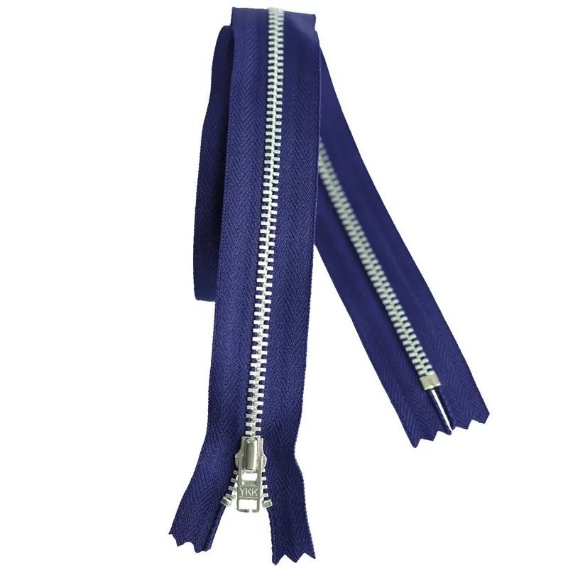 Ykk Silver Tooth Metal Dress Zips - Purple 1