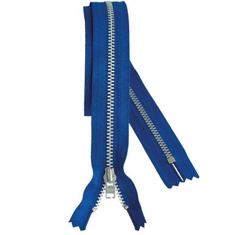 Ykk Silver Tooth Metal Dress Zips - Royal Blue 1