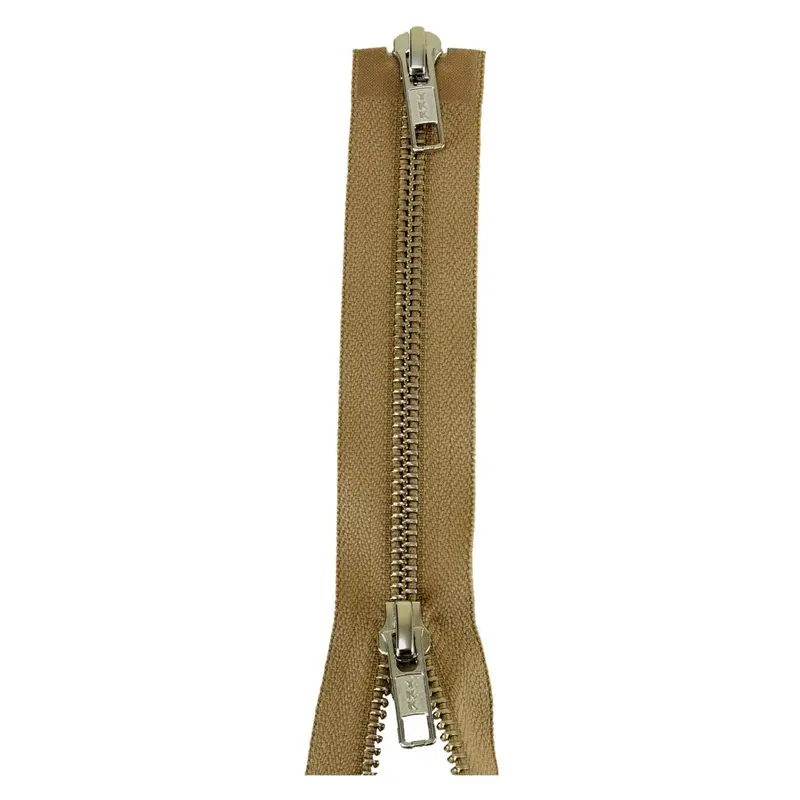 Ykk Silver Tooth Two Way Open End Zip, Biscuit 1