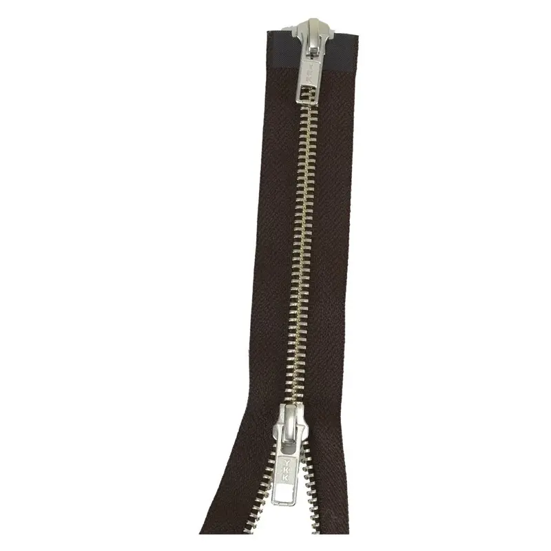 Ykk Silver Tooth Two Way Open End Zip, Brown 1