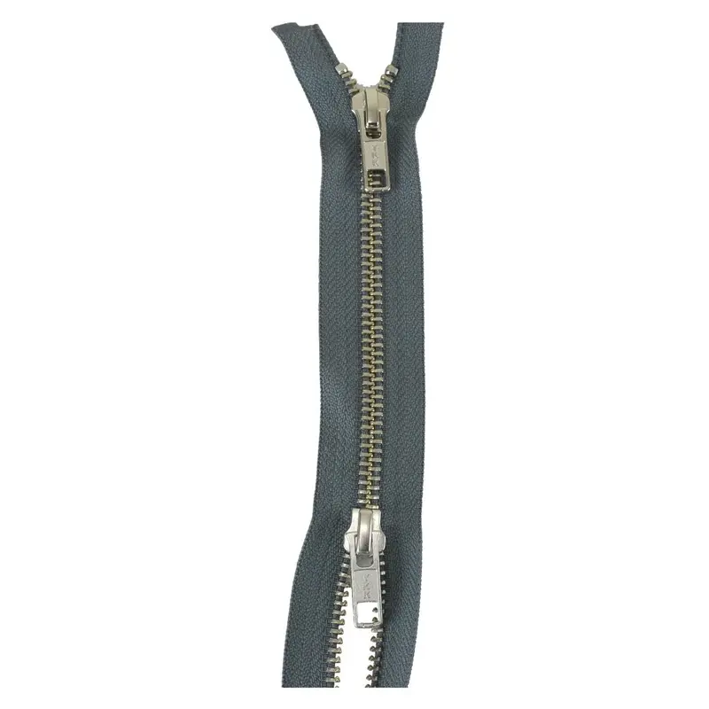 Ykk Silver Tooth Two Way Open End Zip, Grey 1