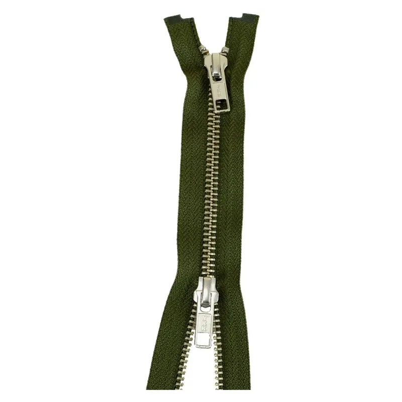Ykk Silver Tooth Two Way Open End Zip, Khaki 1