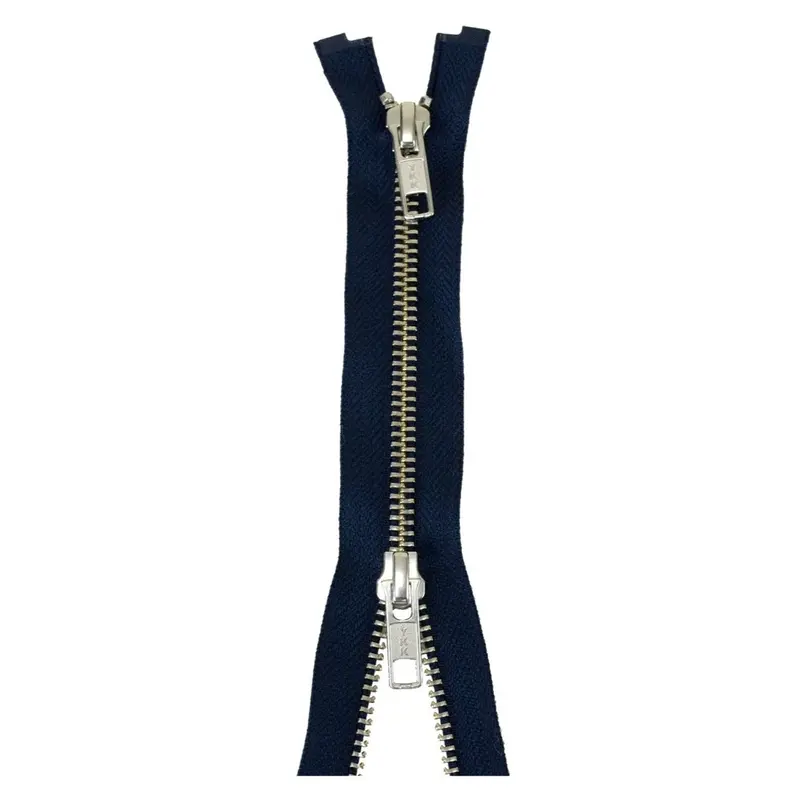 Ykk Silver Tooth Two Way Open End Zip, Navy 1