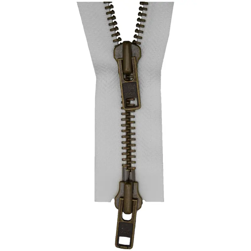 Ykk Two Way Open End Heavy Metal Zip 501 White 1