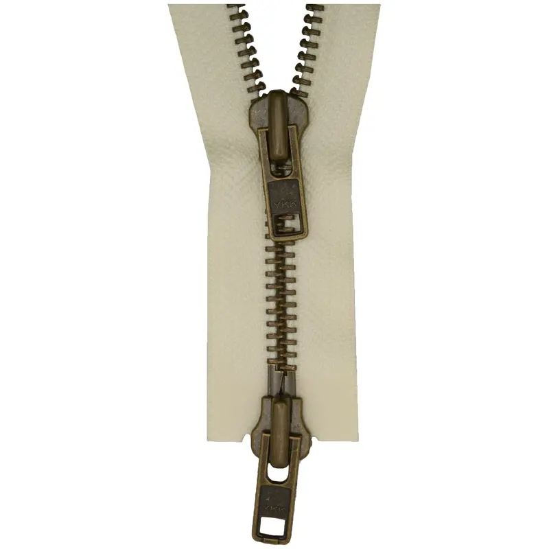 Ykk Two Way Open End Heavy Metal Zip 502 Cream 1