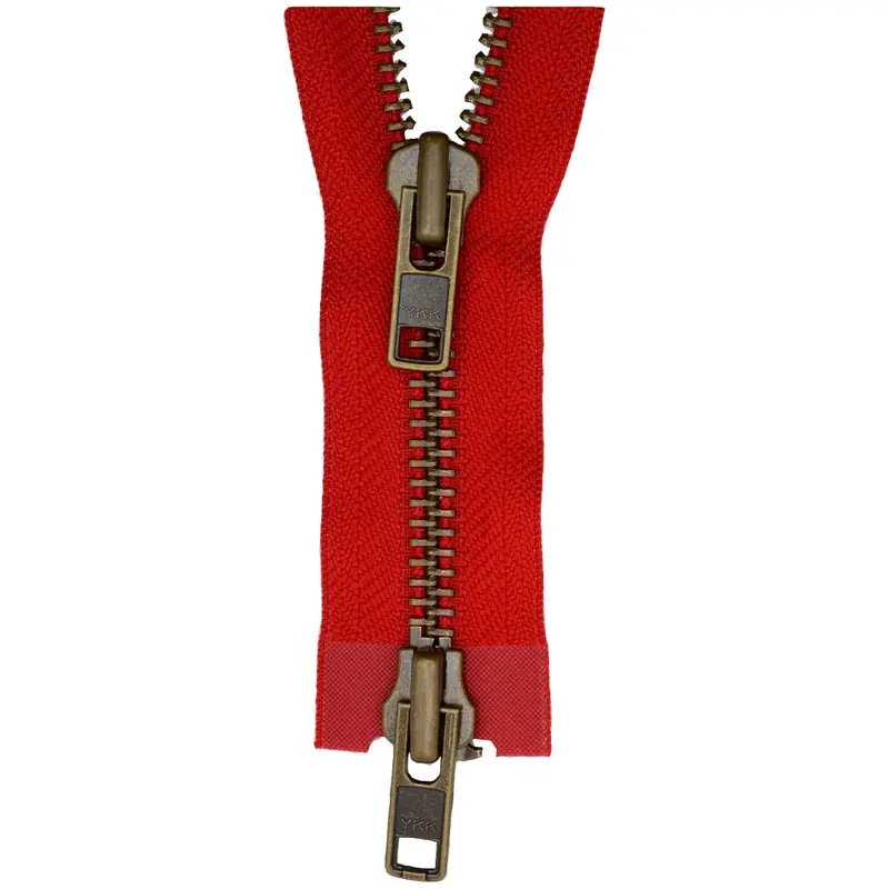 Ykk Two Way Open End Heavy Metal Zip 519 Red 1
