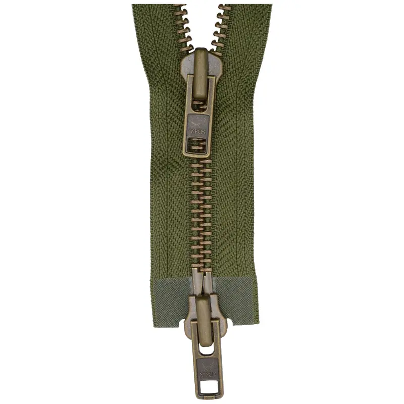 Ykk Two Way Open End Heavy Metal Zip 566 Khaki 1