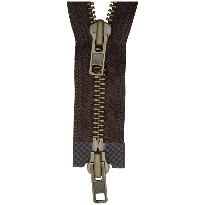 Ykk Two Way Open End Heavy Metal Zip 570 Brown 1