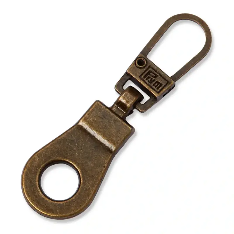 Zipper Puller Antique Brass Eyelet 1