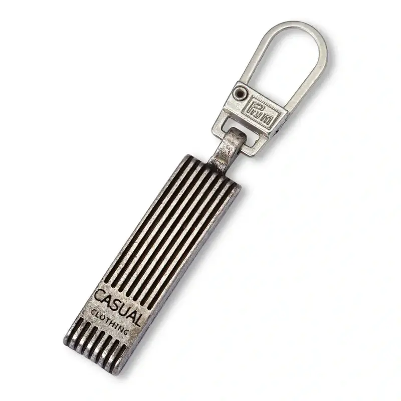 Zipper Puller 'Casual' Antiqued Metal 1