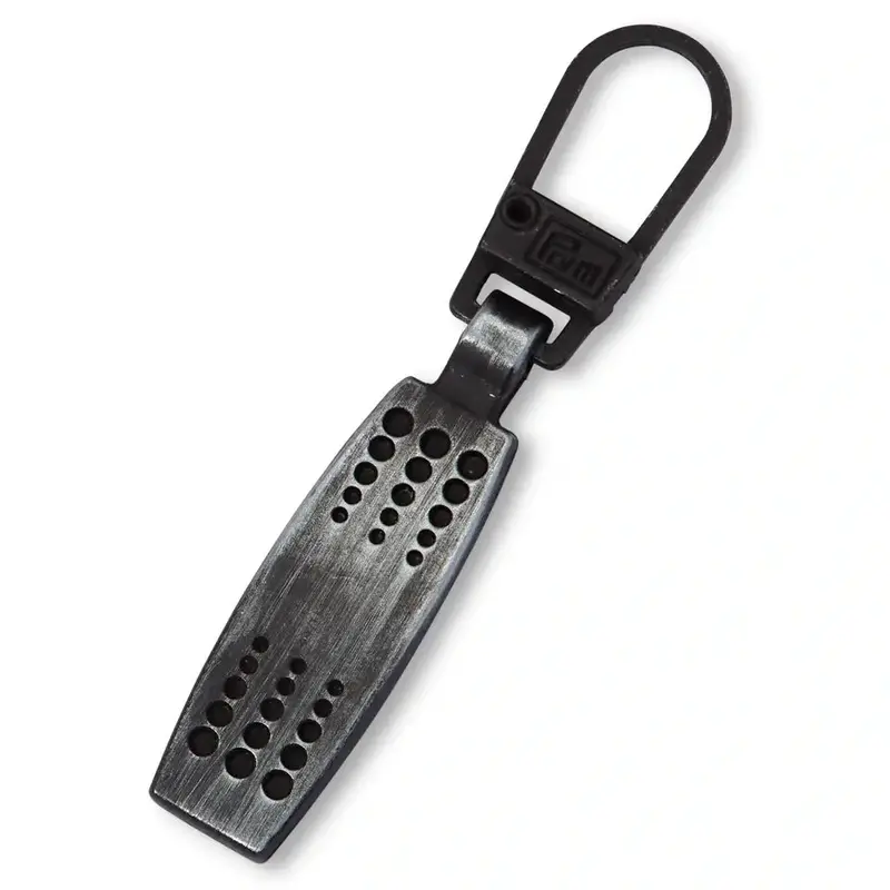 Zipper Puller Dimpled Brushed Metal 1