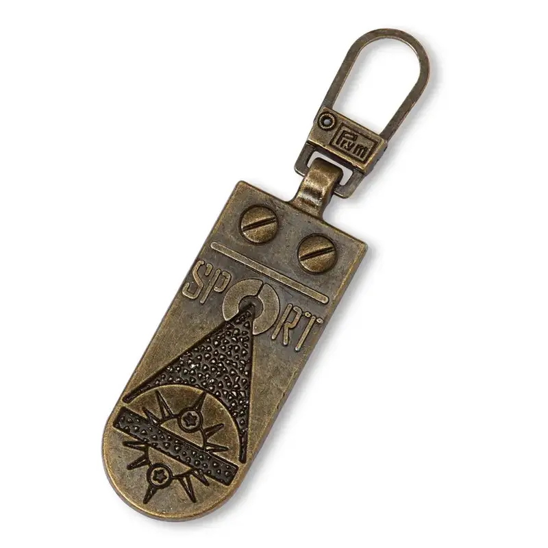 Zipper Puller 'Sport-Star' Antique Brass 1