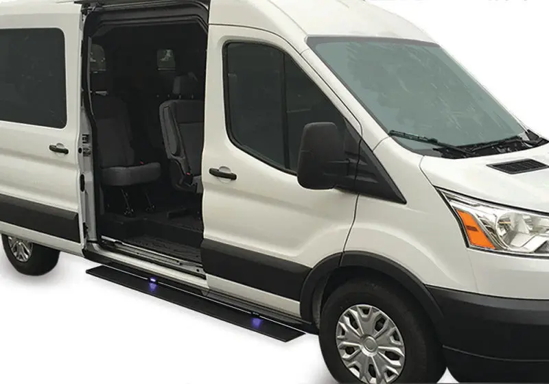 Amp Research Powerstep Running Boards For 2019–2021 Mercedes-Benz Sprinter Vans – Motorized, Black Finish 1