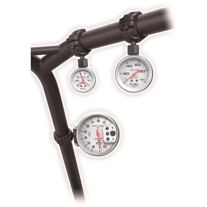 Autometer Roll Cage Gauge Mount Pod – Fits 1.75-Inch Tubing, Holds 5-Inch Pedestal Tach, Matte Black 1