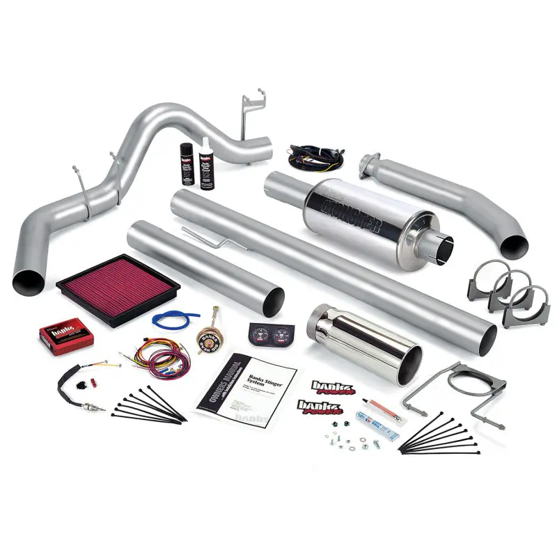 Banks Power Stinger Exhaust System For 2001 Dodge Ram 2500/3500 With 5.9L Engine – Stainless Steel Single Exit, Chrome Tip 1