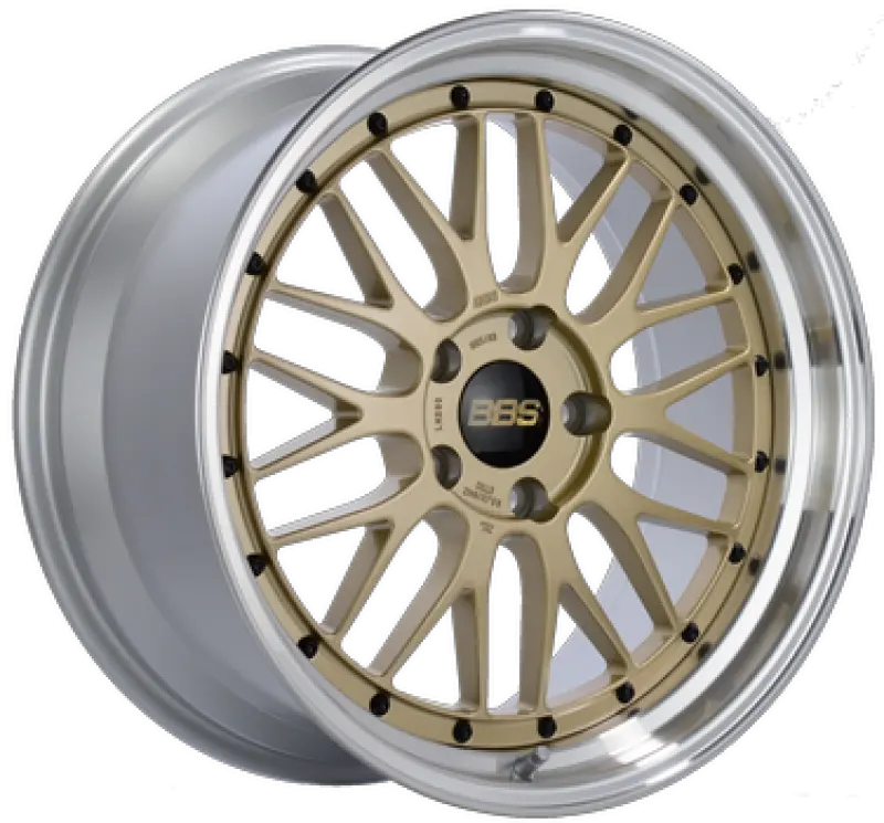 Bbs Lm Forged Alloy Wheel – 19X8.5", 5X112 Bolt Pattern, Et25 Offset, Gold Center & Diamond-Cut Lip, 82Mm Pcd/Clip Required 1