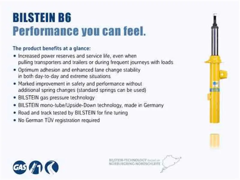 Bilstein B6 Spartan K-Series Monotube Front Shock Absorber For 1997–2004 Reyco Ifs 1370 Chassis 1