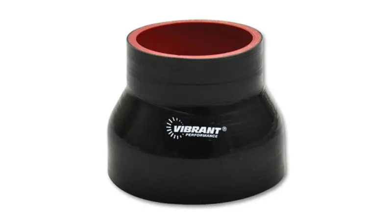 Black 4-Ply Reinforced Silicone Transition Coupler – 3" Id × 3.25" Id × 3" Length 1
