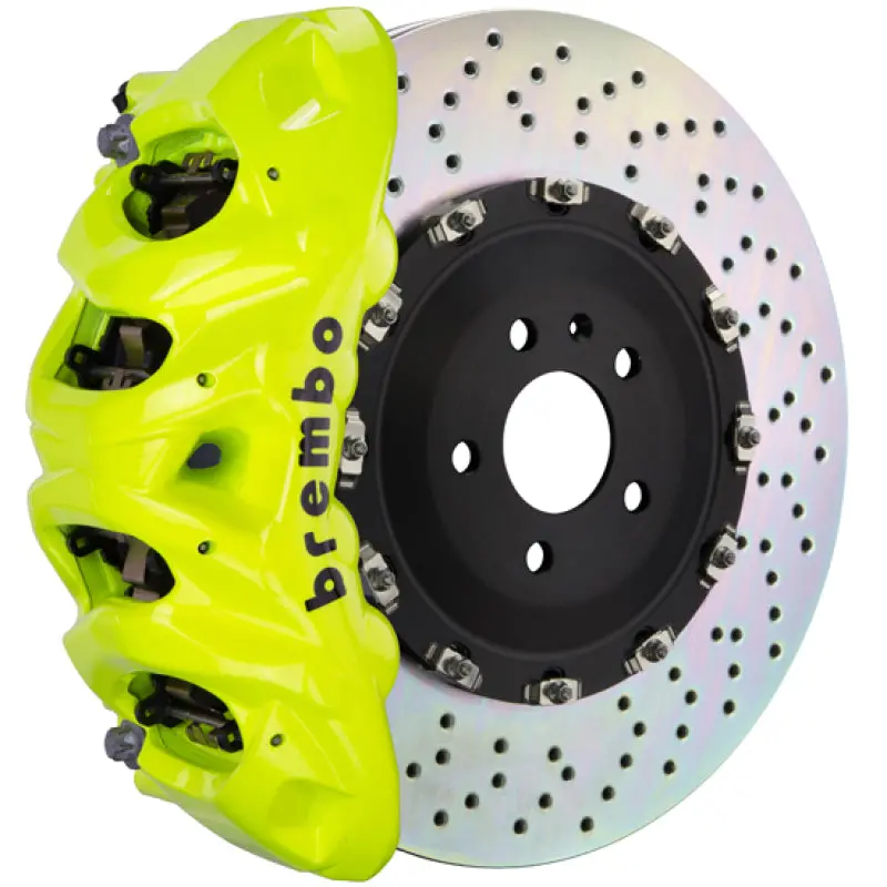 Brembo 15-18 M3 (Cc Brake Equipped) Fr Gt Bbk 6 Pist Cast 380X34 2Pc Rotor Drilled- Fluo. Yellow 1