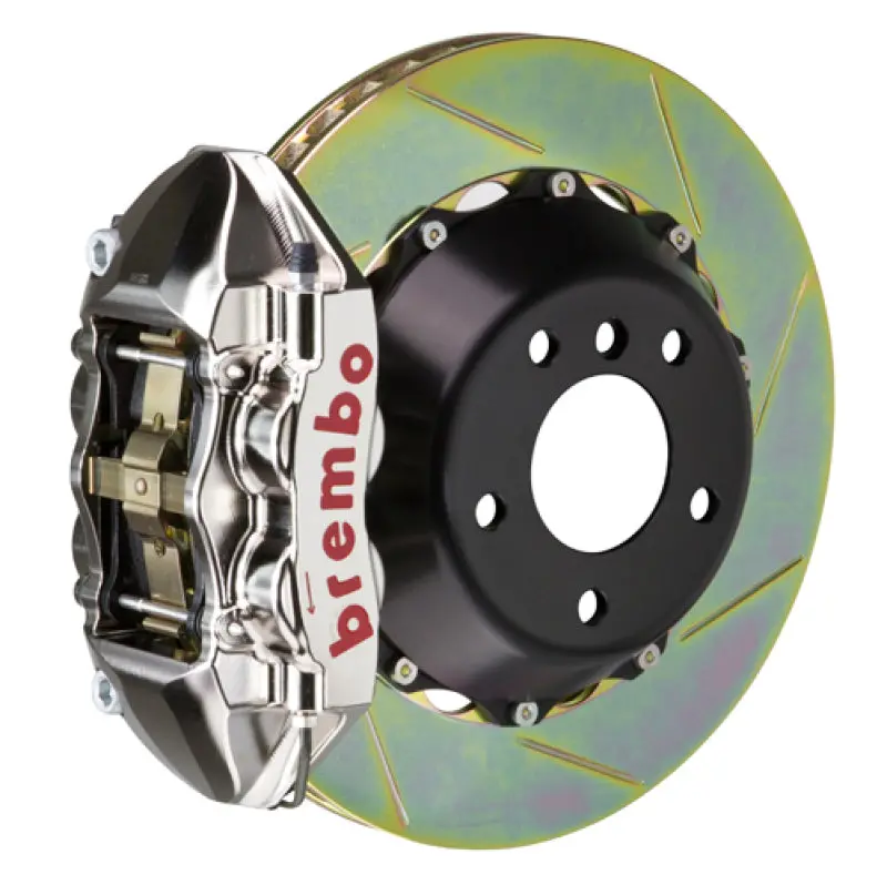 Brembo Gtr Rear Big Brake Kit – For 1995–1998 Porsche 993 (C2/C4/C4S/Turbo), 4-Piston Billet Calipers, 345X28Mm Two-Piece Slotted Rotors, Nickel Finish 1
