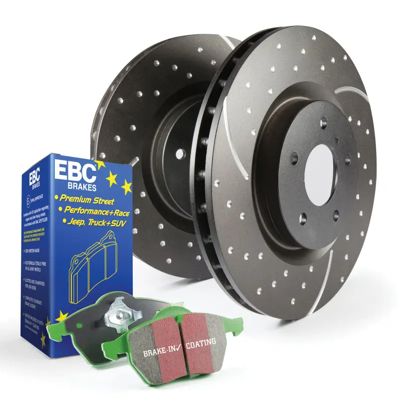 Ebc Greenstuff Brake Pad And Drilled & Slotted Rotor Kit (S10) 1
