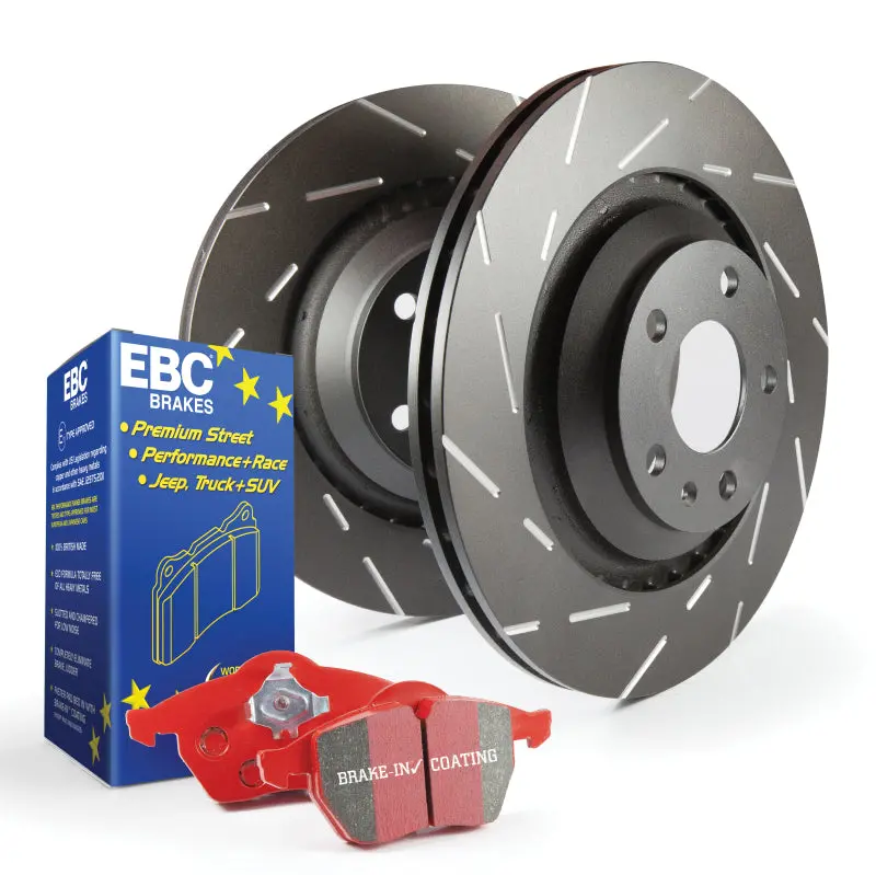 Ebc Redstuff High-Performance Brake Pad And Usr Drilled & Slotted Rotor Kit 1