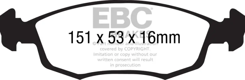 Ebc Ultimax2 Front Brake Pads For 2011+ Fiat 500 1.4L (Ate Caliper Compatible) 1